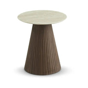 Berkeley Designs Milan Marble Side Table – Round Accent Table with Walnut Pedestal   Nicholas John Interiors