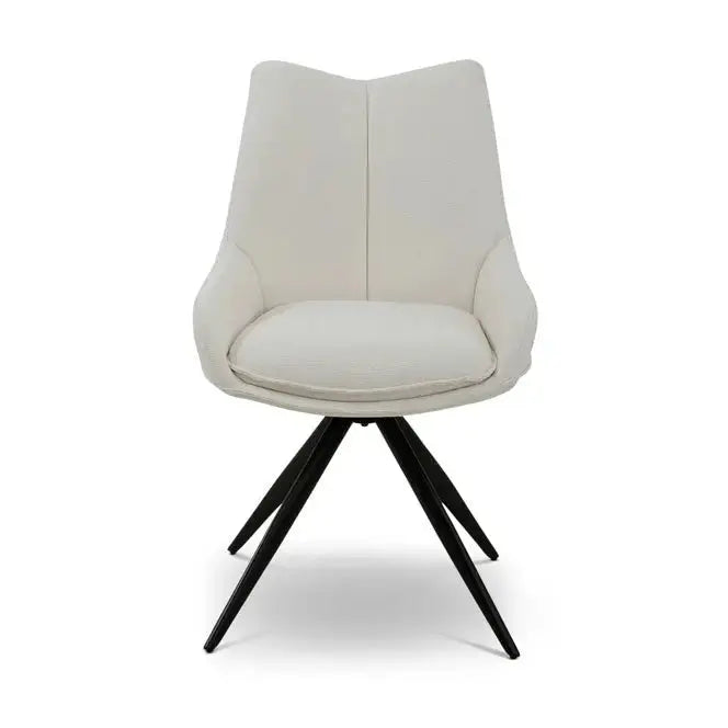 Berkeley Designs Salerno Swivel Dining Chair – Neutral with Arms   Nicholas John Interiors