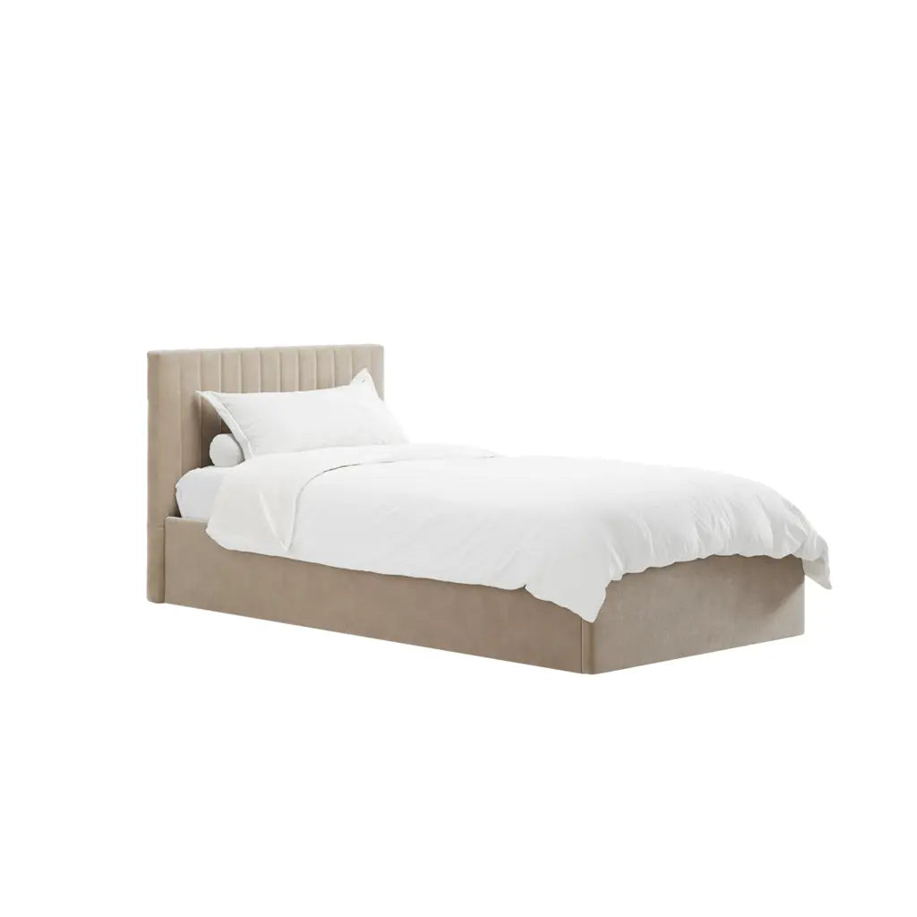 Berlin Beige Single Bed   Nicholas John Interiors