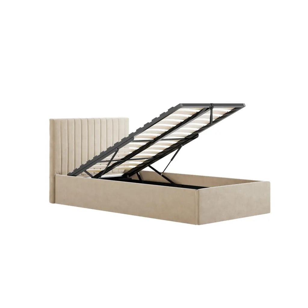 Berlin Beige Single Bed   Nicholas John Interiors