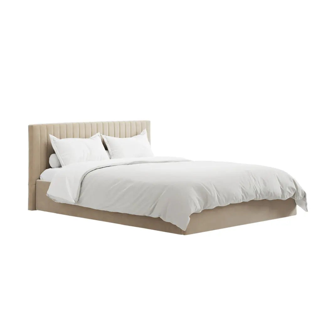 Berlin Beige Tall Bed   Nicholas John Interiors