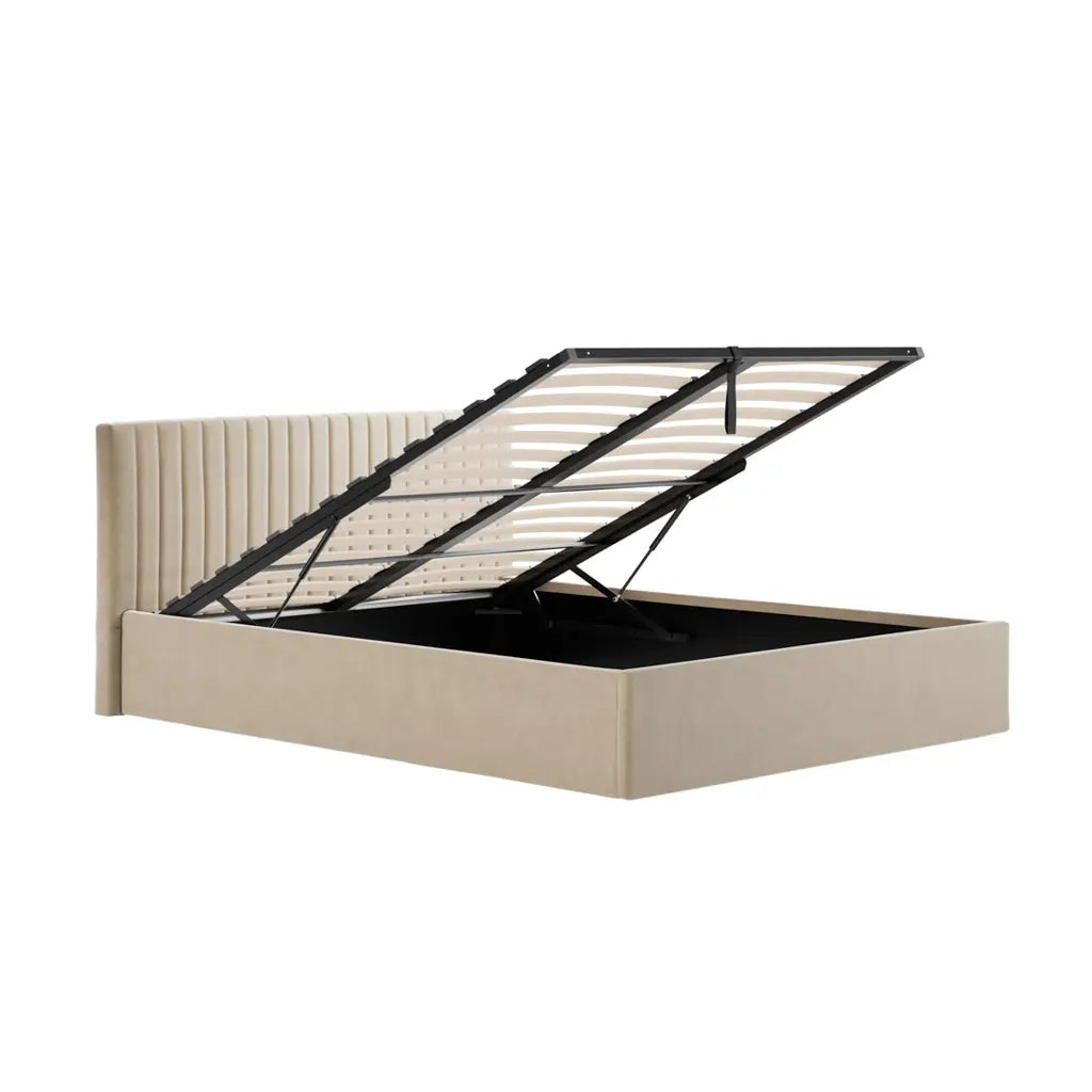 Berlin Beige Tall Bed   Nicholas John Interiors