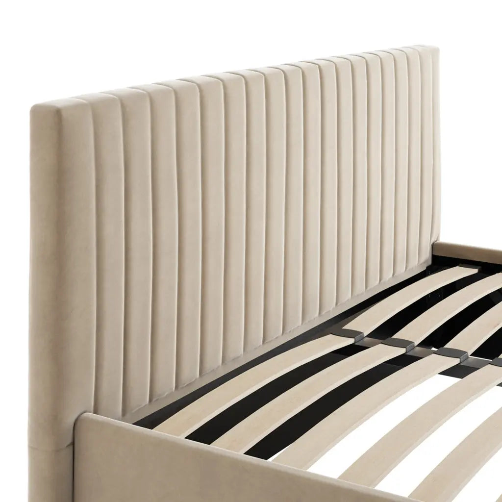Berlin Beige Tall Bed   Nicholas John Interiors