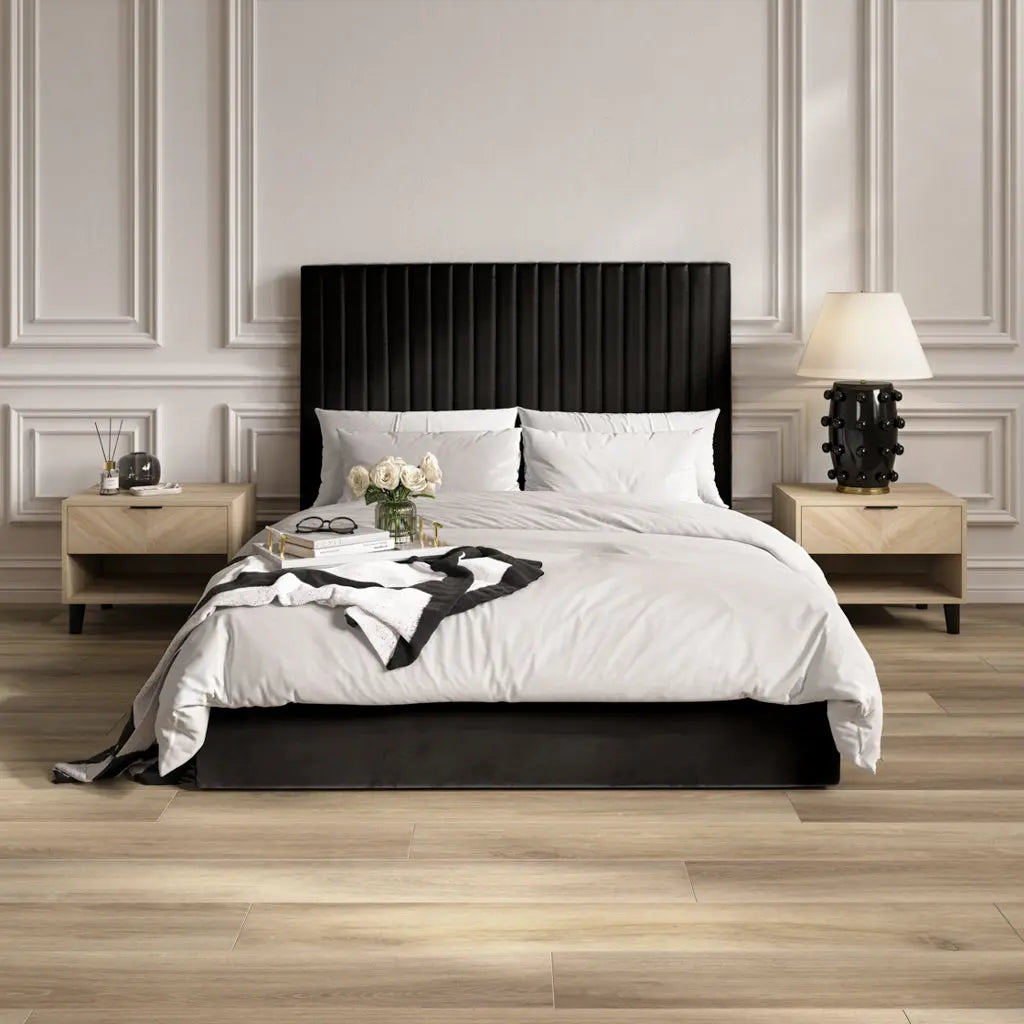Berlin Black Tall Bed   Nicholas John Interiors
