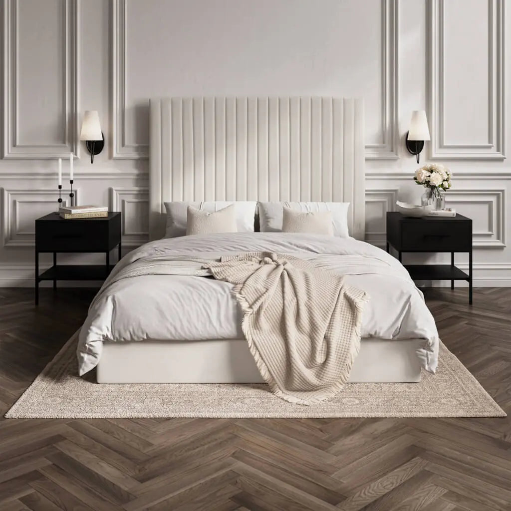 Berlin Milk Tall Bed   Nicholas John Interiors