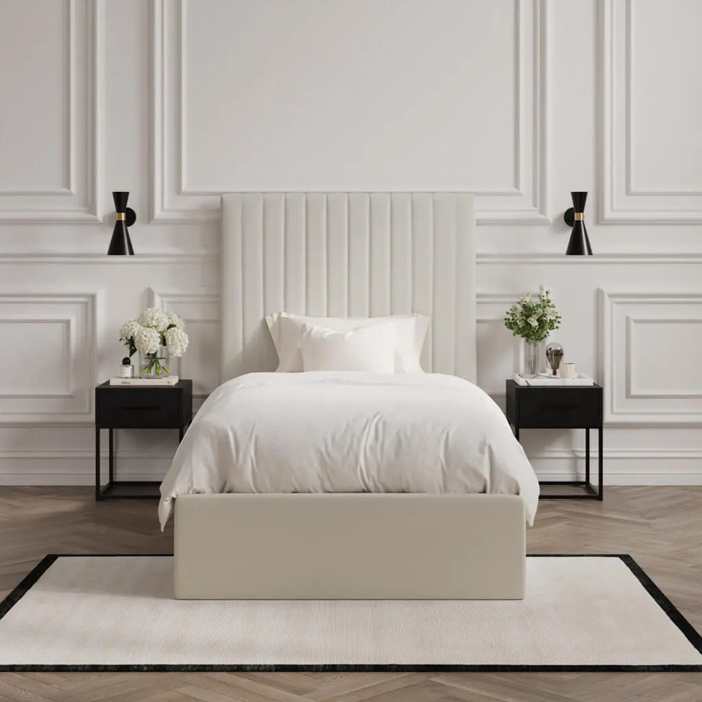 Berlin Milk Tall Bed   Nicholas John Interiors
