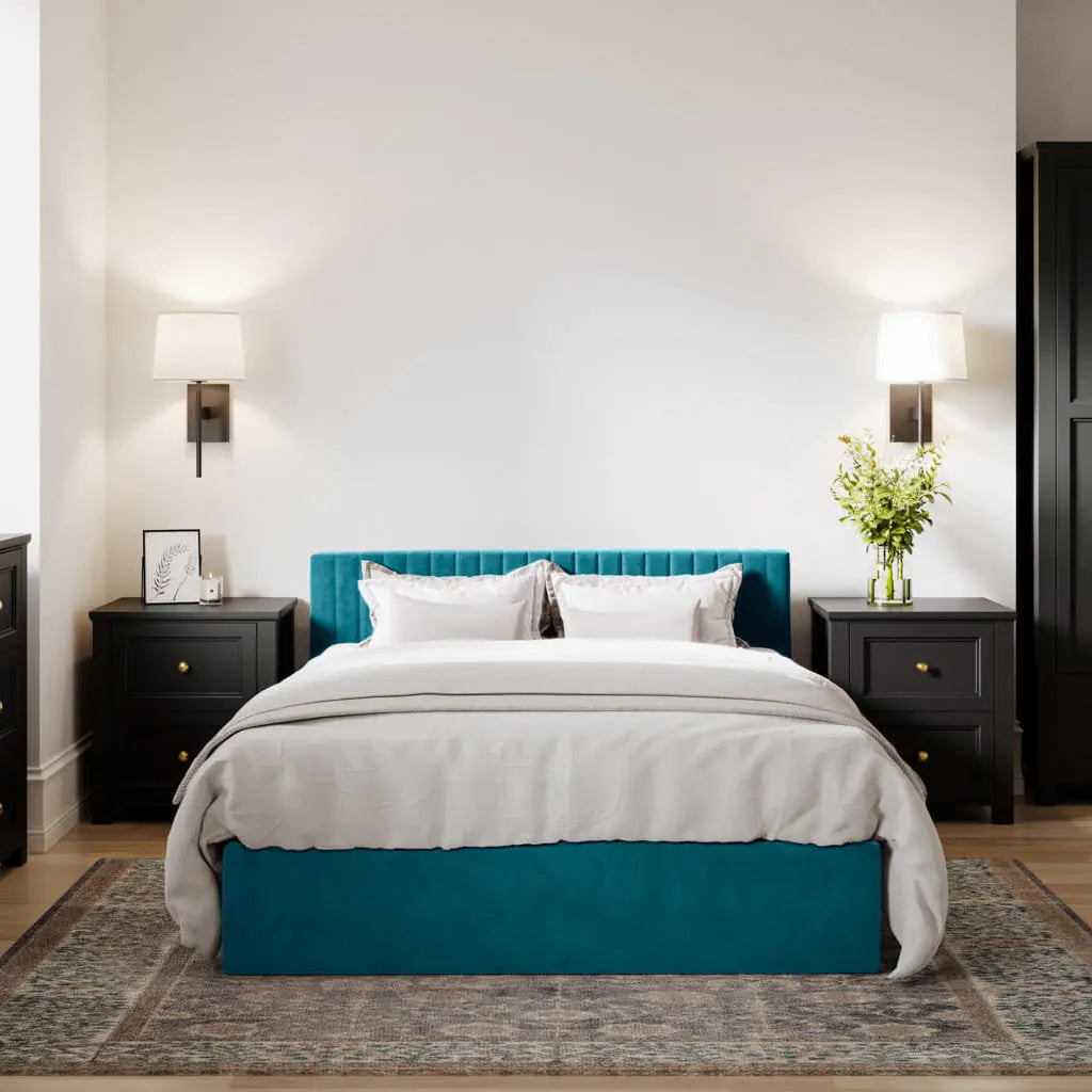 Berlin Teal Bed   Nicholas John Interiors