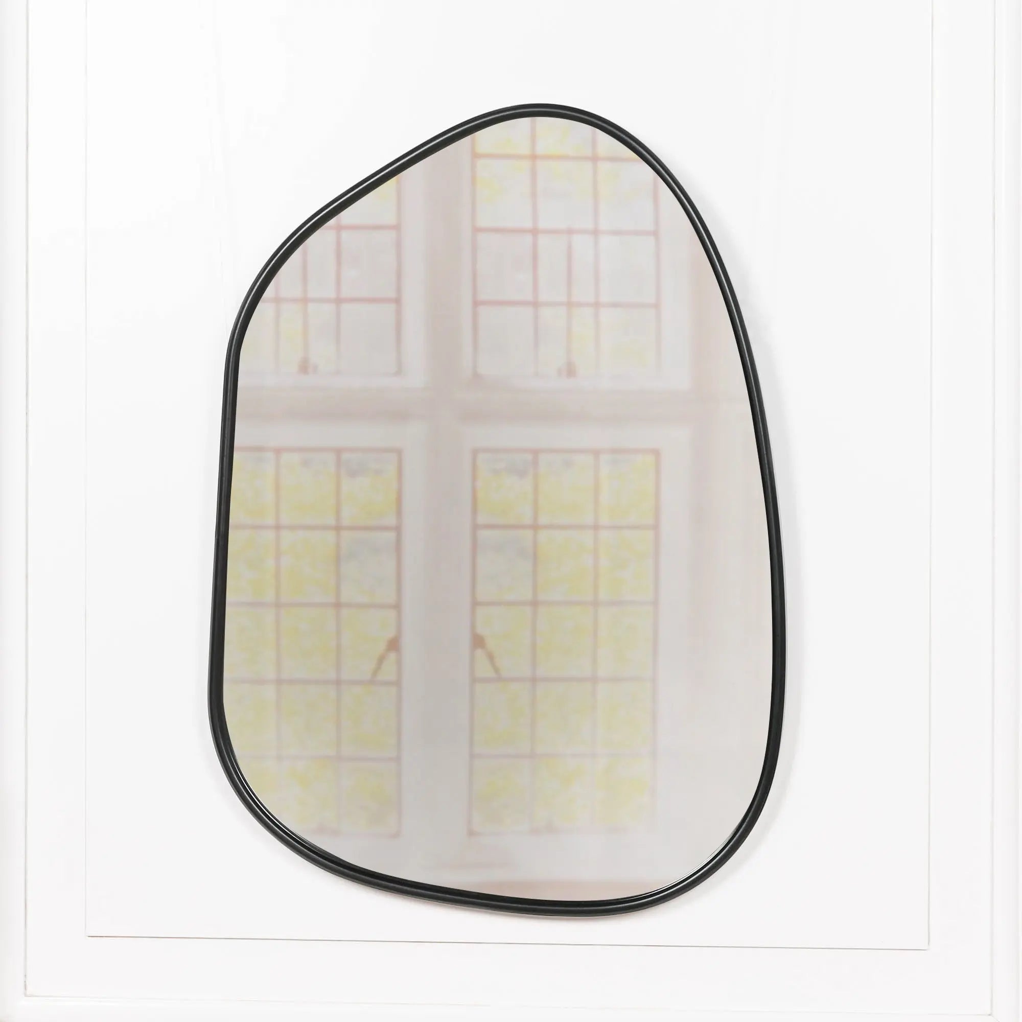 Black Framed Asymmetrical Wall Mirror   Nicholas John Interiors