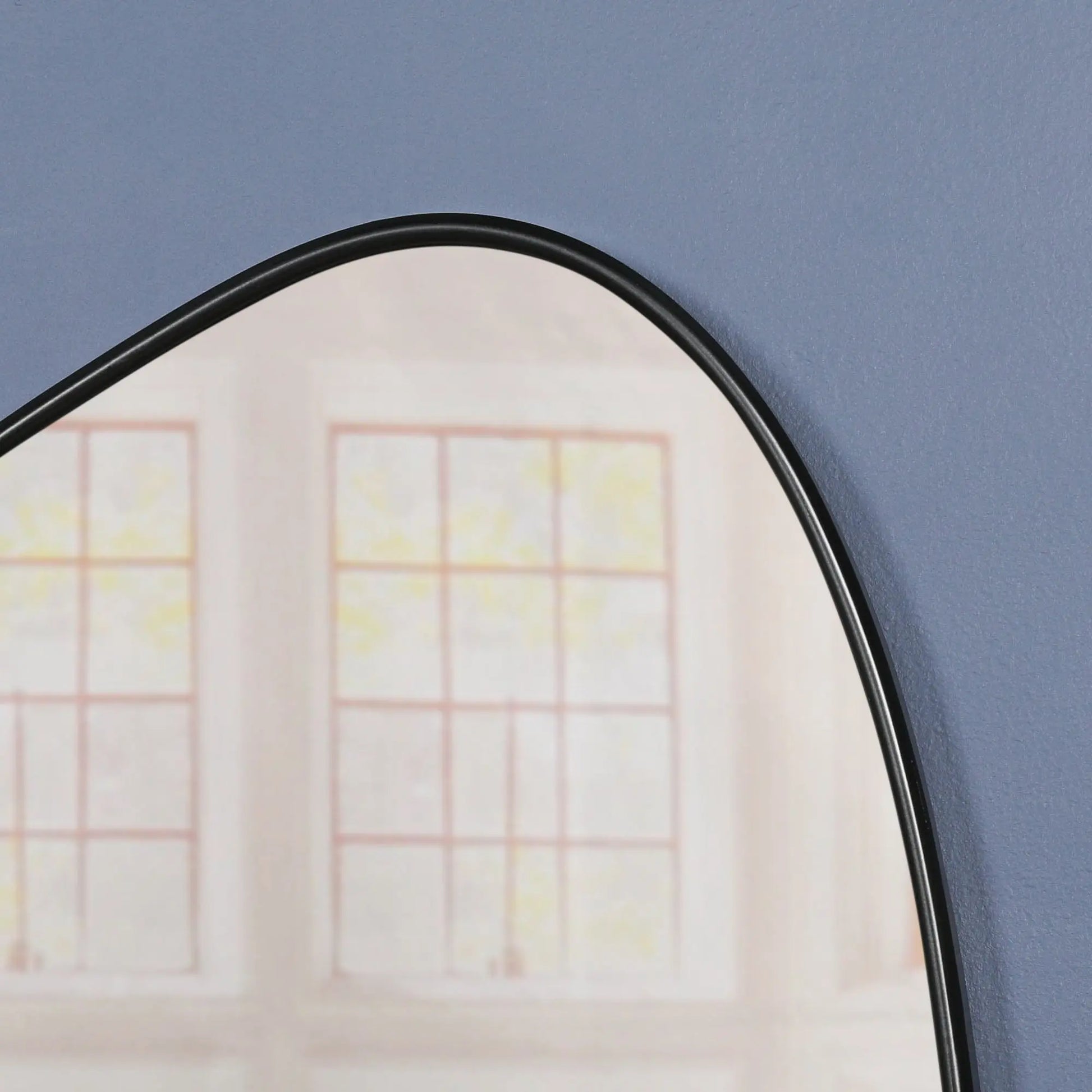 Black Framed Asymmetrical Wall Mirror   Nicholas John Interiors