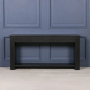 Black Painted Acacia Fluted Console Table   Nicholas John Interiors