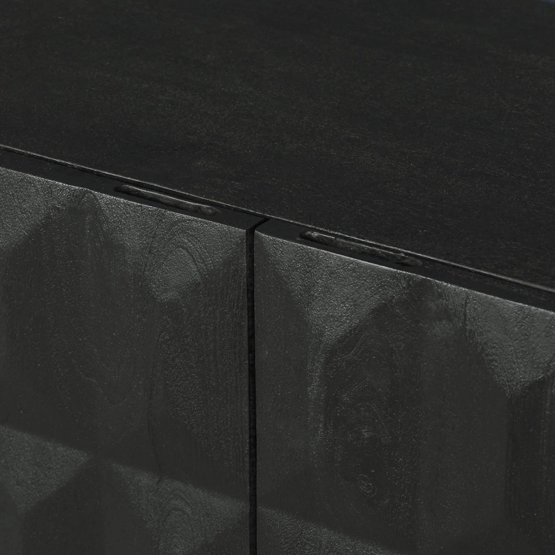 Black Wooden Diamond Pattern Sideboard   Nicholas John Interiors