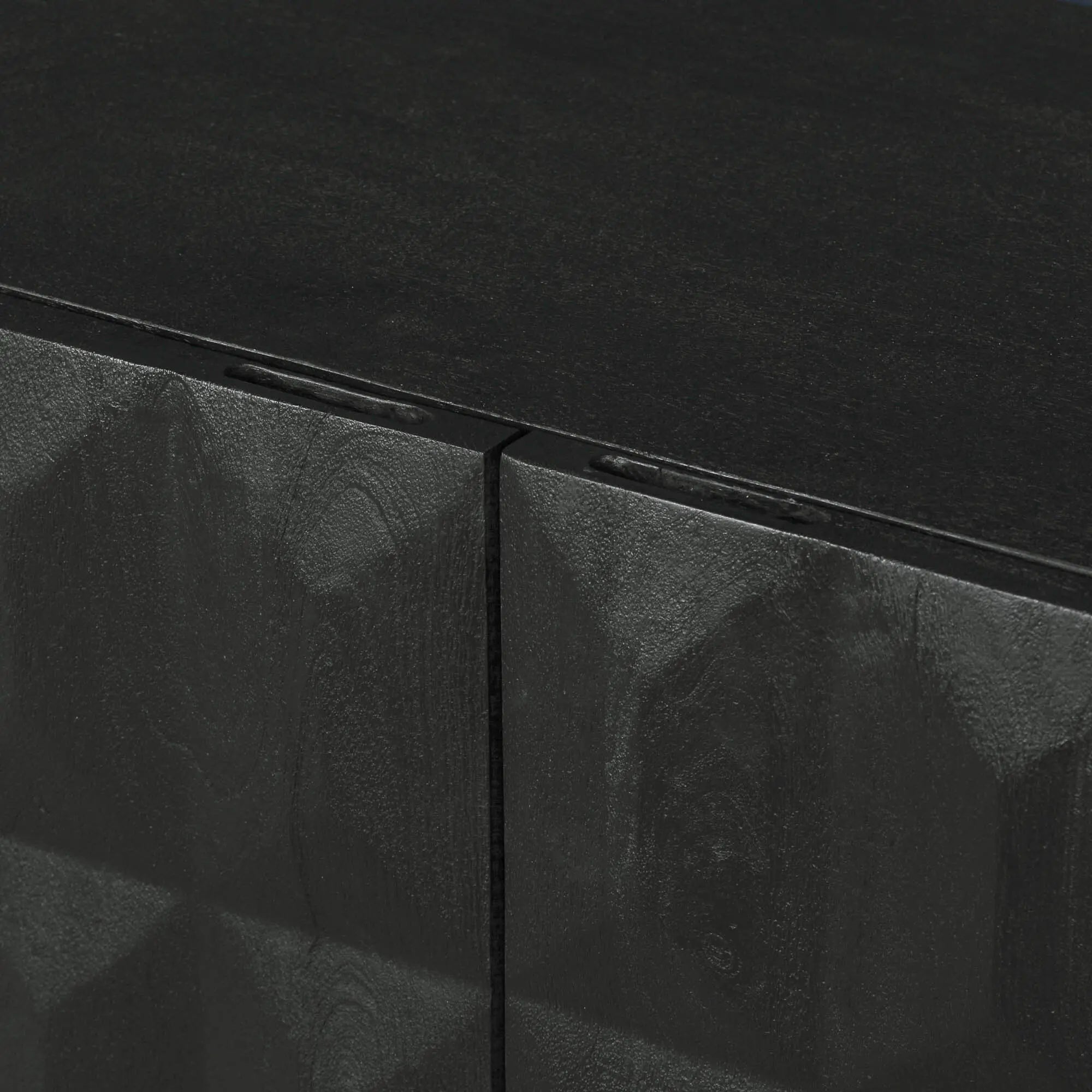 Black Wooden Diamond Pattern Sideboard   Nicholas John Interiors