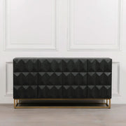 Black Wooden Diamond Pattern Sideboard   Nicholas John Interiors