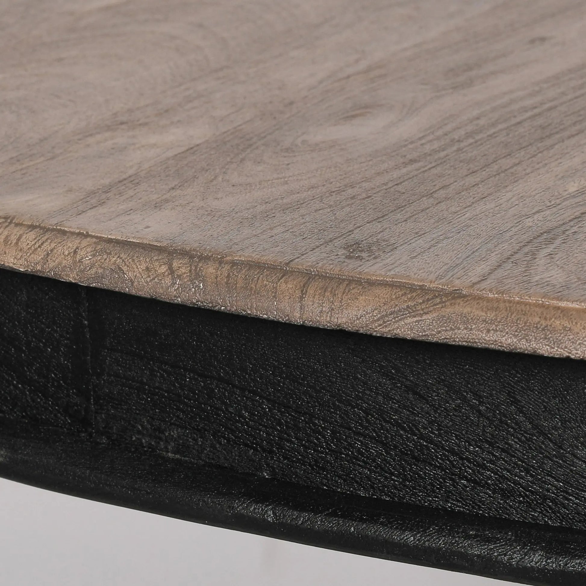 Black Wooden Round Column Dining Table   Nicholas John Interiors