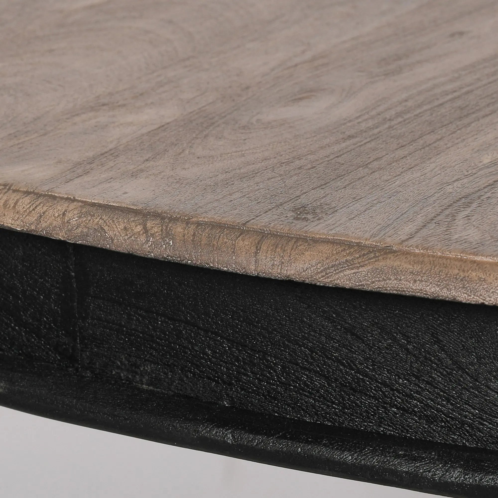 Black Wooden Round Column Dining Table   Nicholas John Interiors