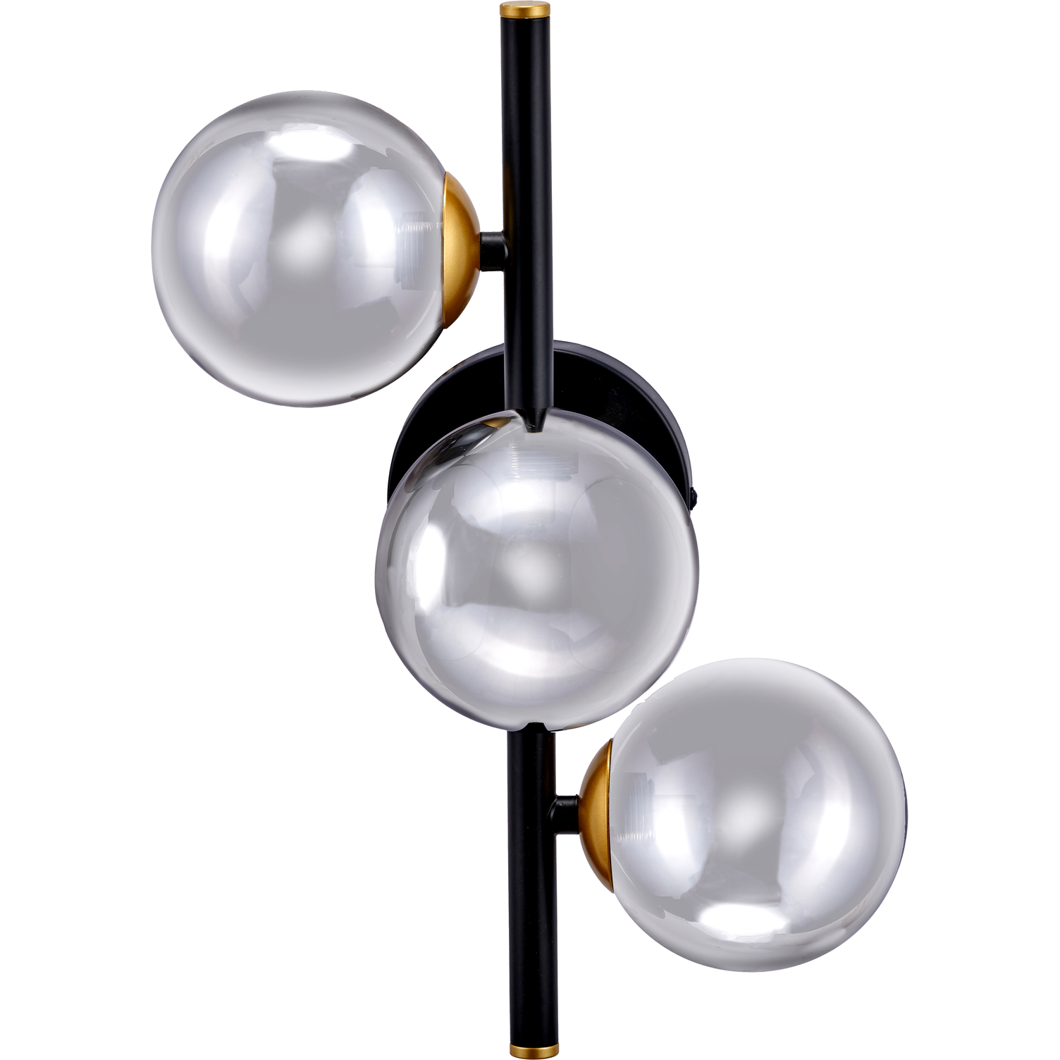 Blair Smoke Glass Ball & Black Metal Wall Light  Nicholas John Interiors