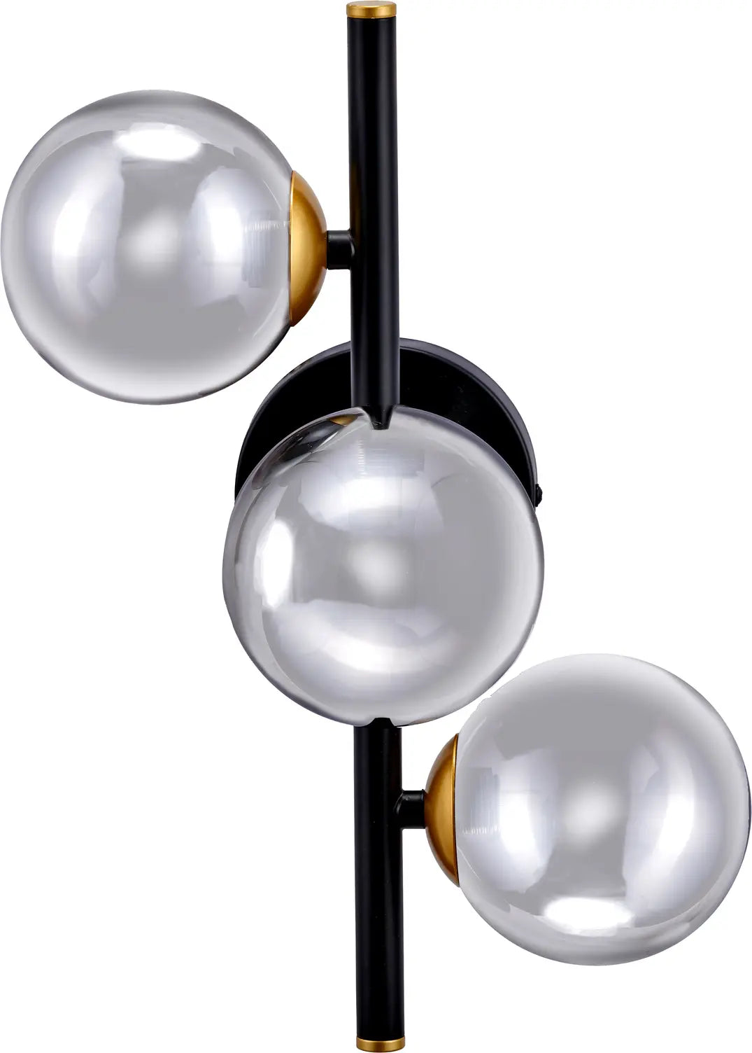 Blair Smoke Glass Ball & Black Metal Wall Light  Nicholas John Interiors