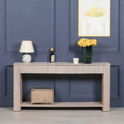 Blanche Acacia Fluted Console Table   Nicholas John Interiors