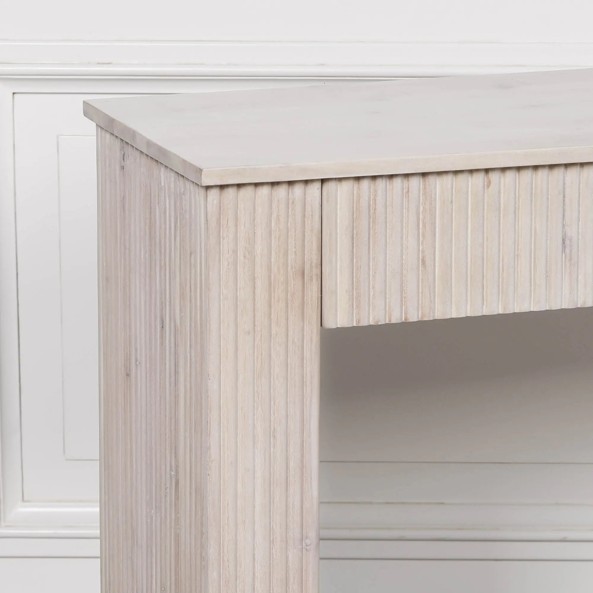 Blanche Acacia Fluted Console Table   Nicholas John Interiors