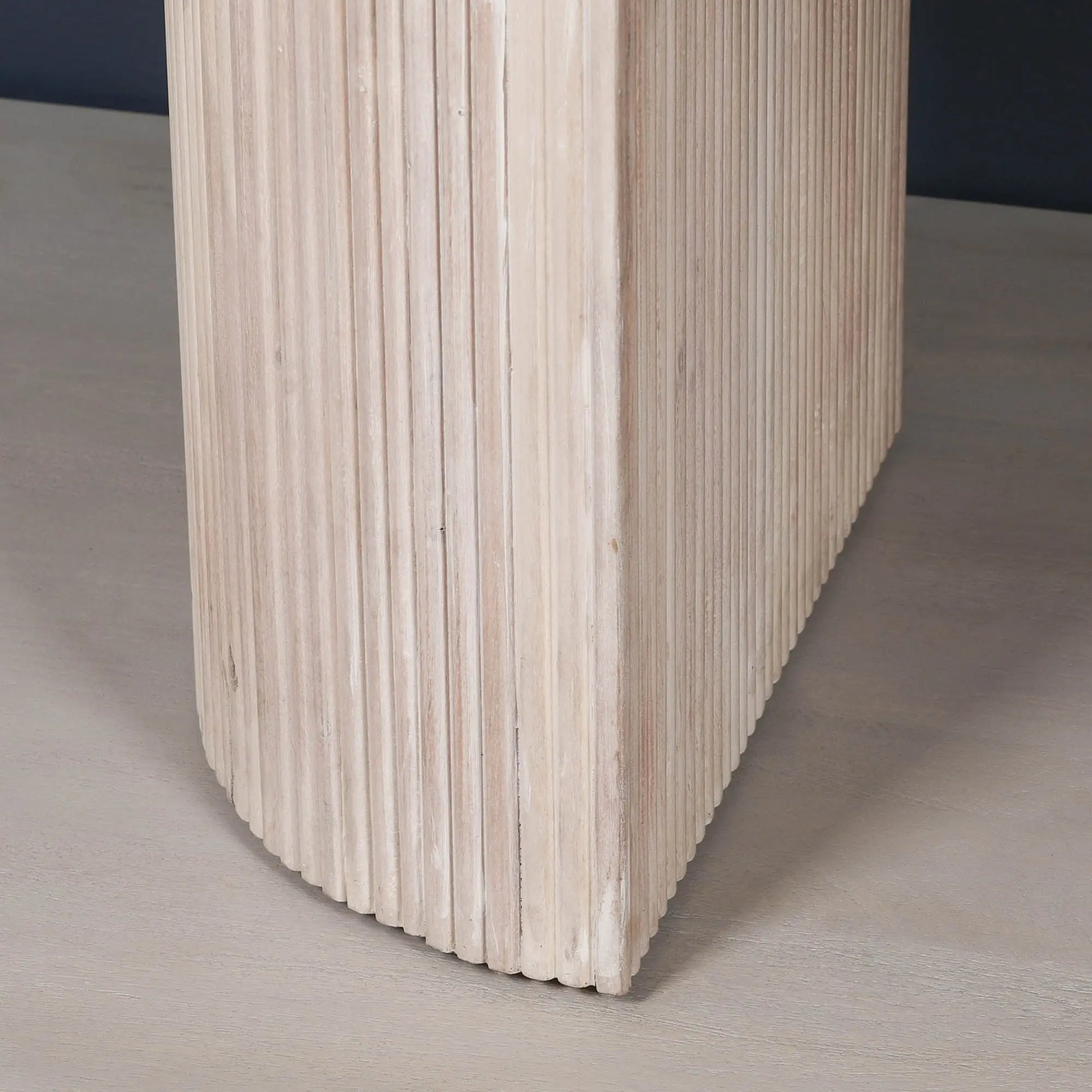 Blanche Acacia Fluted Oval Dining Table   Nicholas John Interiors