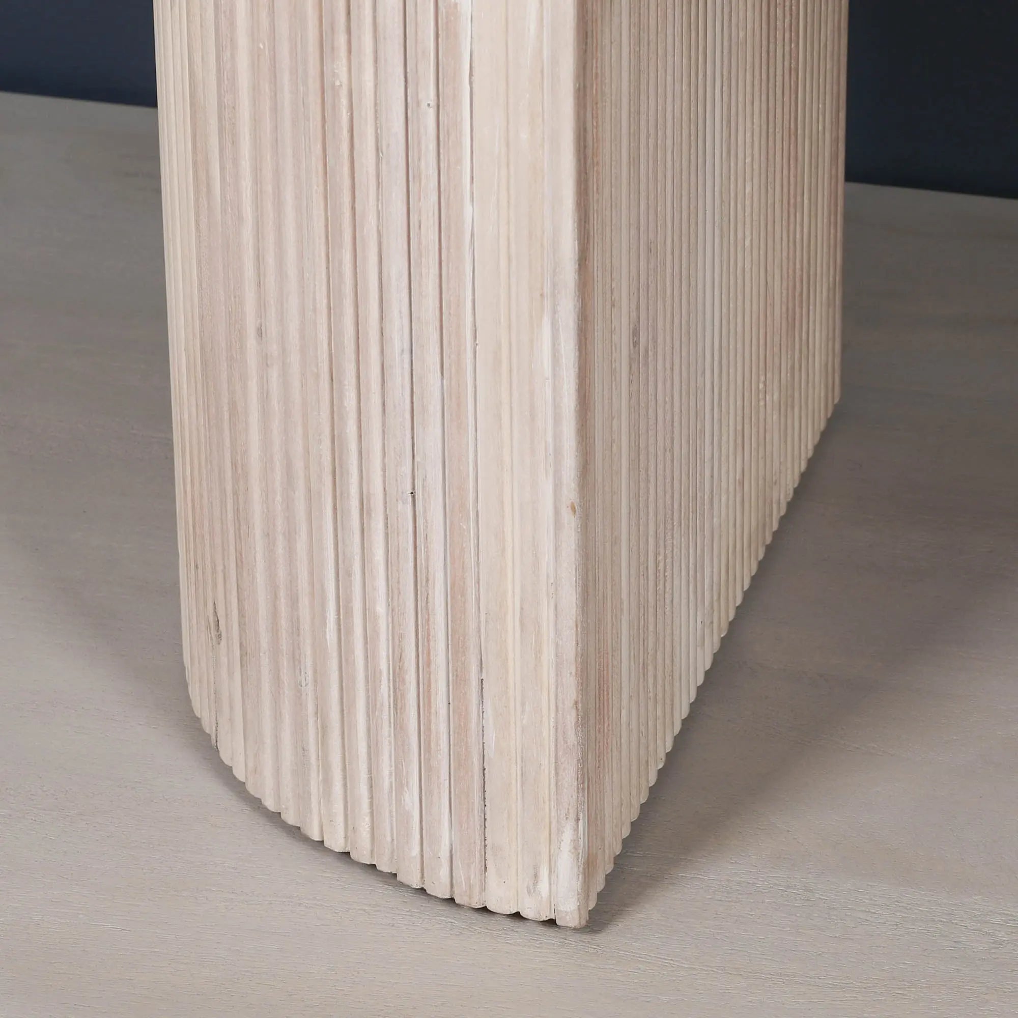 Blanche Acacia Fluted Oval Dining Table   Nicholas John Interiors