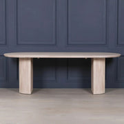 Blanche Acacia Fluted Oval Dining Table   Nicholas John Interiors