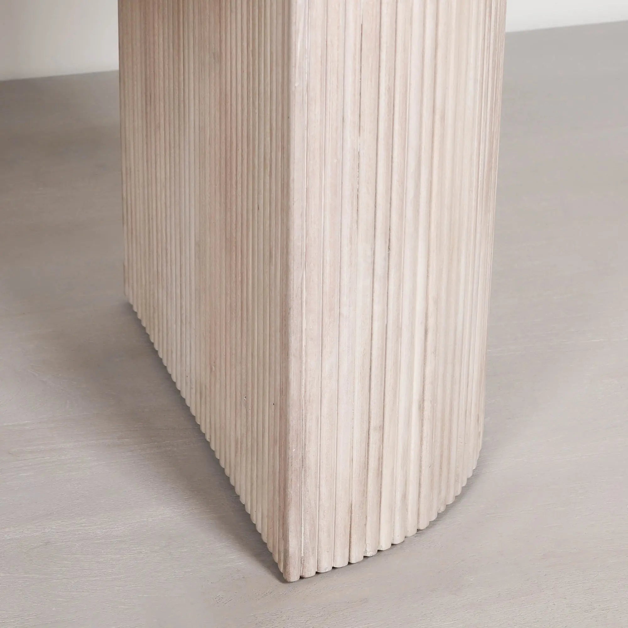 Blanche Acacia Fluted Oval Dining Table   Nicholas John Interiors