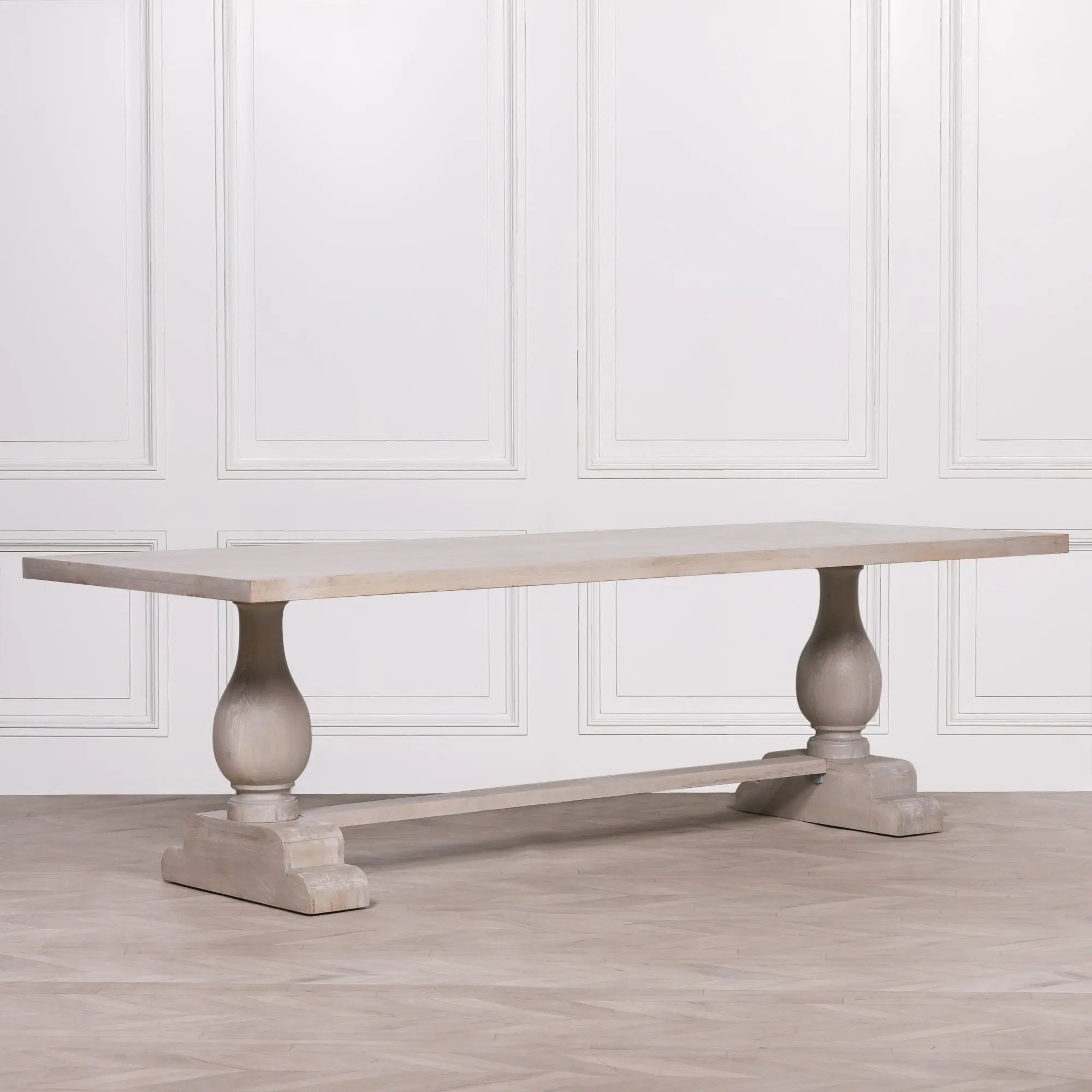 Blanche Wood Rustic Rectangular Dining Table 260cm   Nicholas John Interiors
