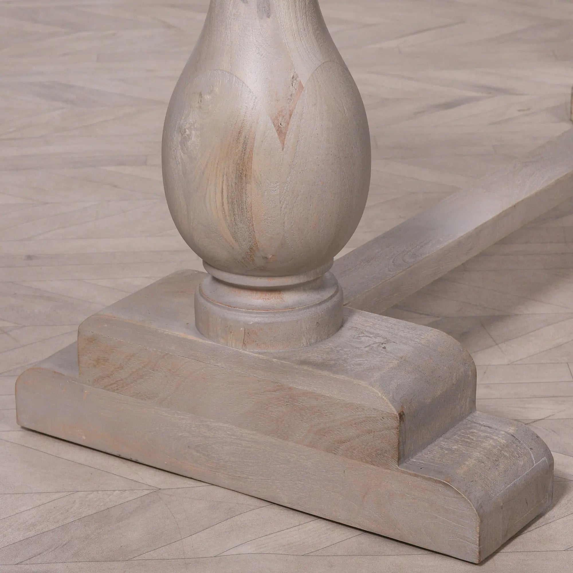 Blanche Wood Rustic Washed Rectangular Dining Table 210cm   Nicholas John Interiors