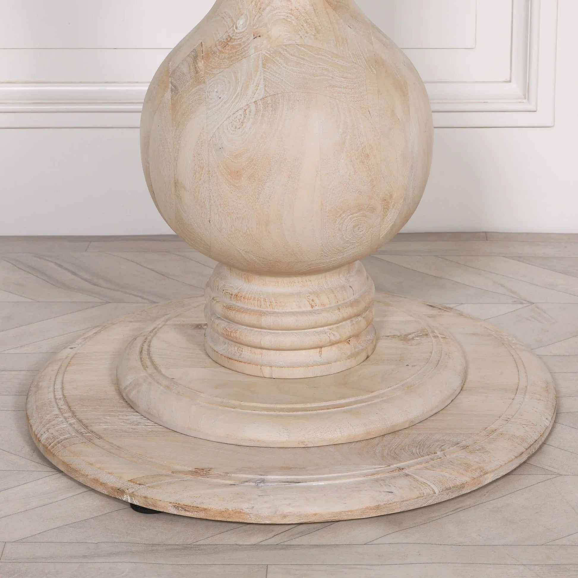 Blanche Wooden Round Dining Table 152cm – Handcrafted Mango Wood Dining Table   Nicholas John Interiors