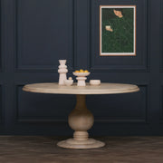 Blanche Wooden Round Dining Table 152cm – Handcrafted Mango Wood Dining Table   Nicholas John Interiors