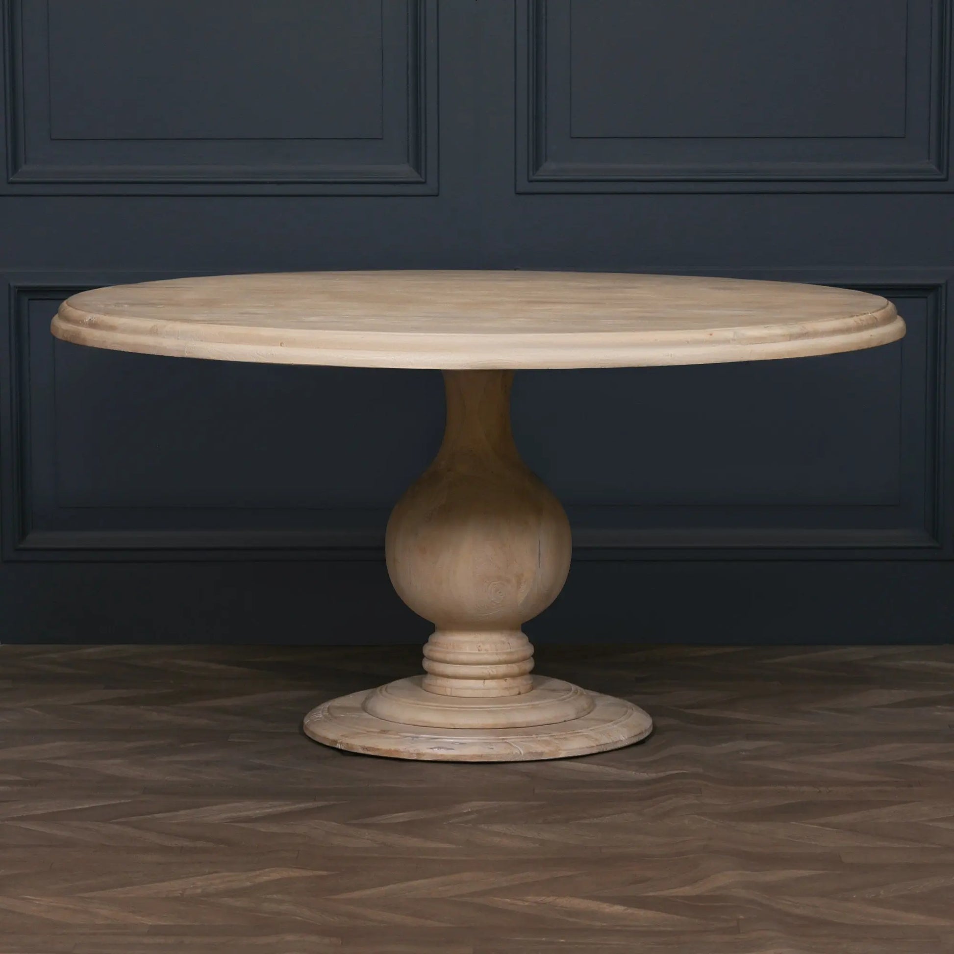 Blanche Wooden Round Dining Table 152cm – Handcrafted Mango Wood Dining Table   Nicholas John Interiors