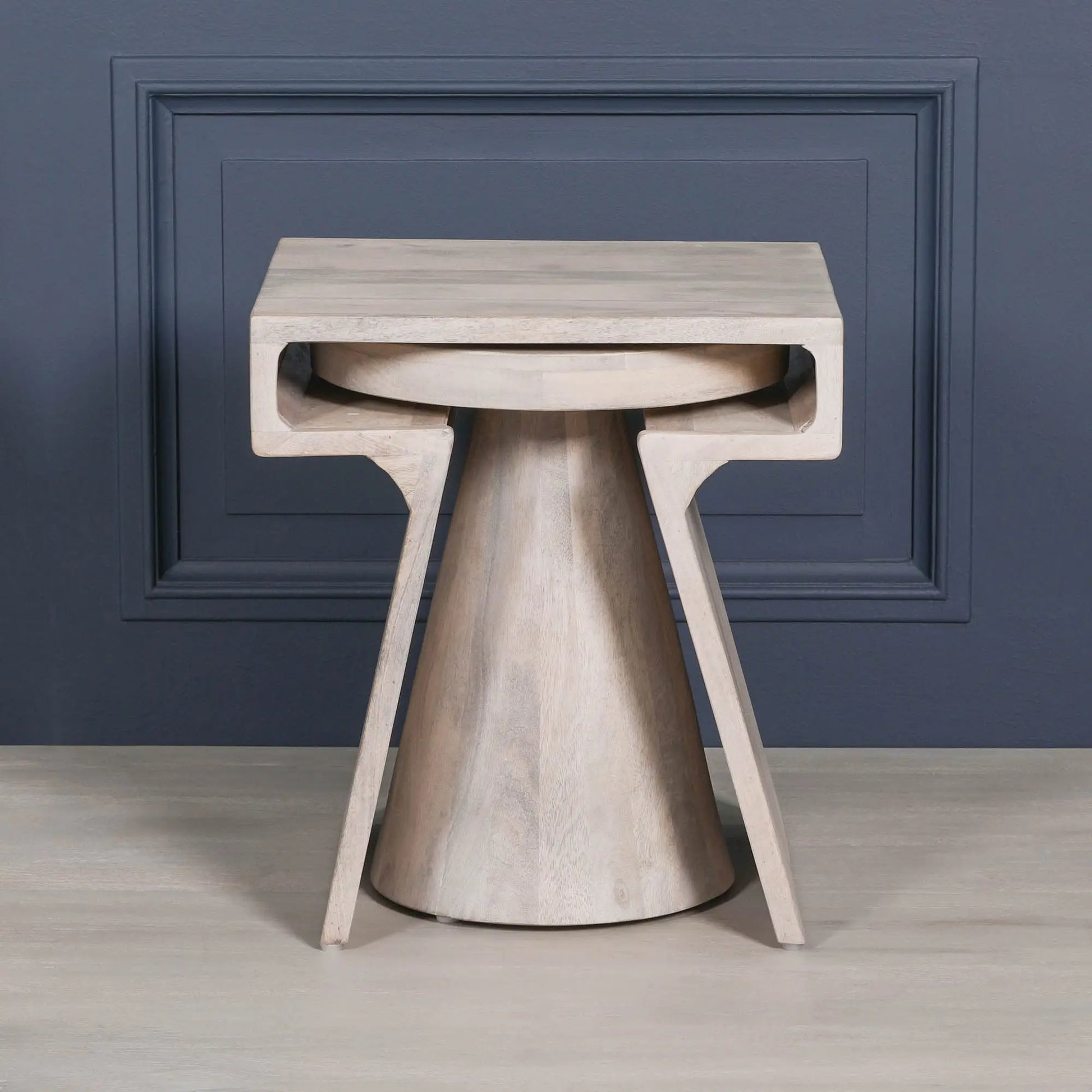 Blanchie Wooden Nesting Side Occasional Table   Nicholas John Interiors