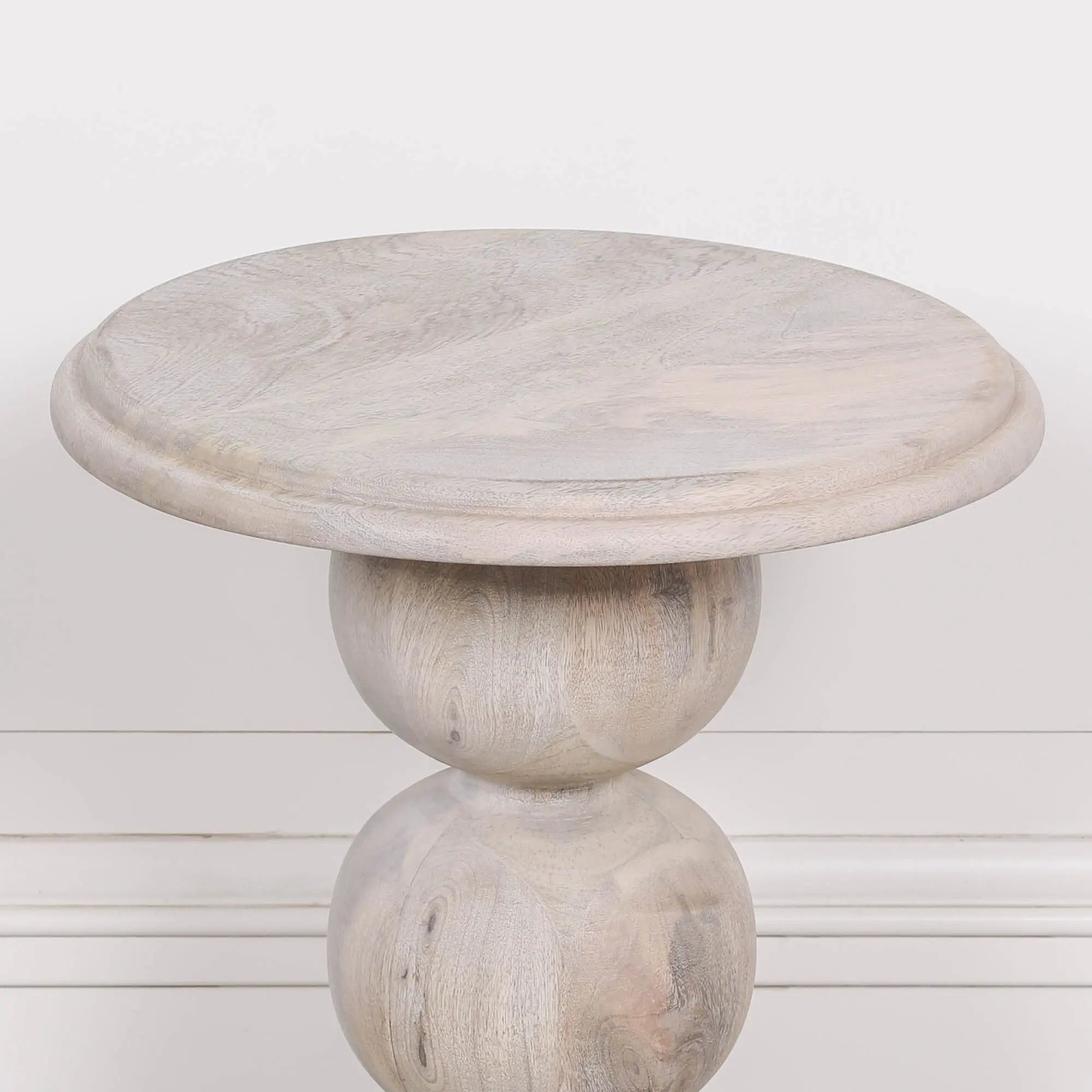 Blanchie Wooden Stacked Ball Side Occasional Table   Nicholas John Interiors