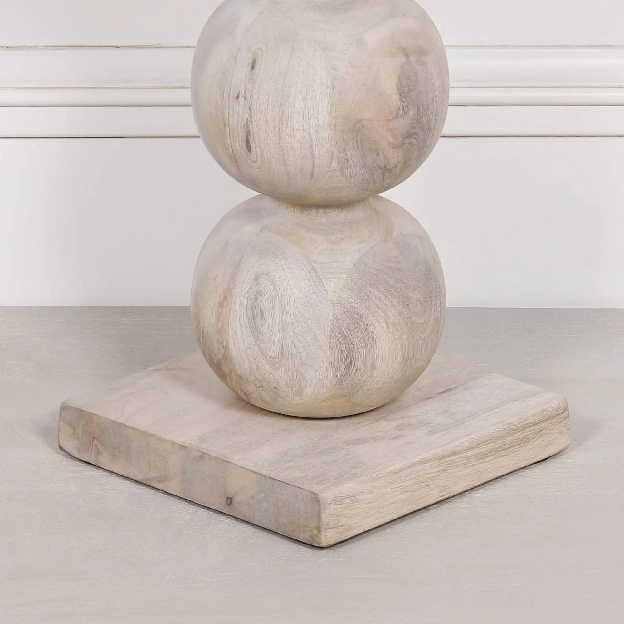 Blanchie Wooden Stacked Ball Side Occasional Table   Nicholas John Interiors