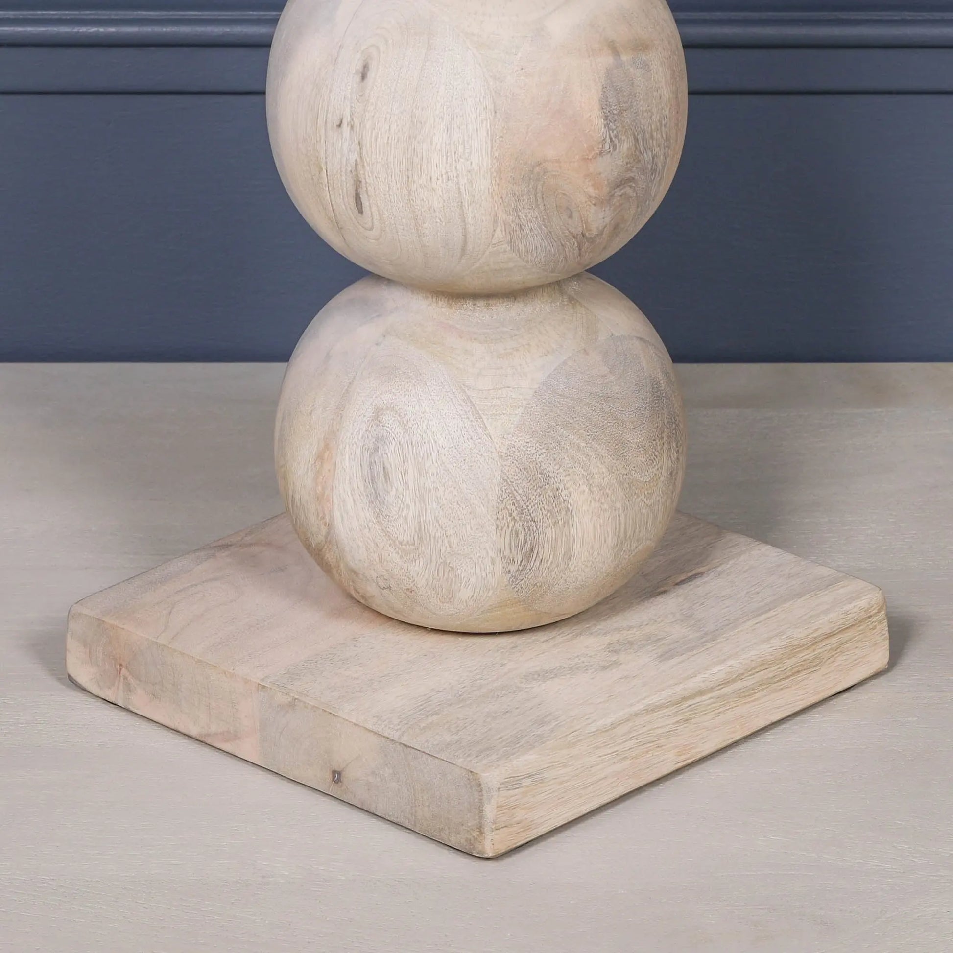 Blanchie Wooden Stacked Ball Side Occasional Table   Nicholas John Interiors