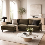 Bloomsbury Chaise Sofa Left Hand - Verona Seaweed   Nicholas John Interiors