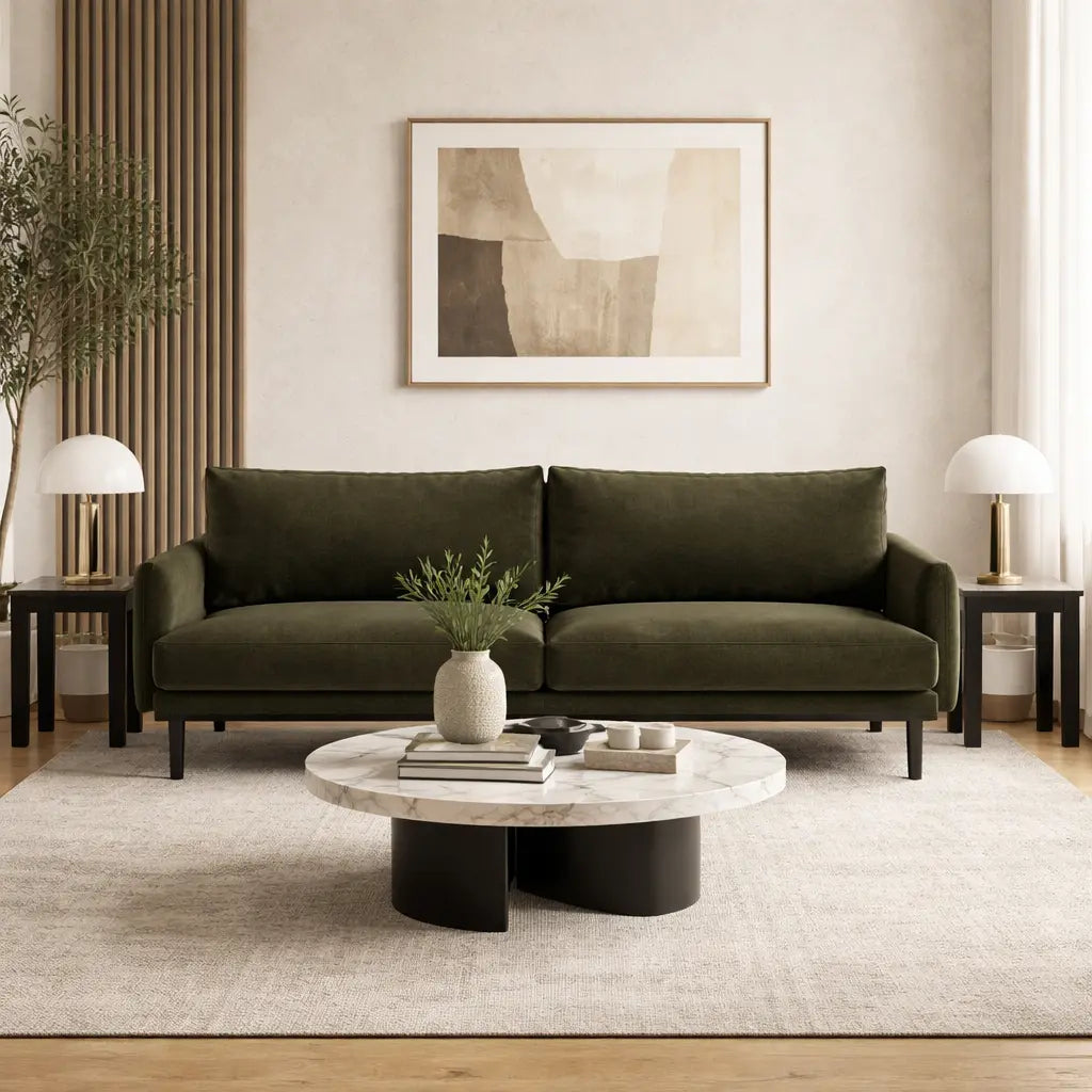 Bloomsbury Sofa 4 Seater - Verona Seaweed   Nicholas John Interiors