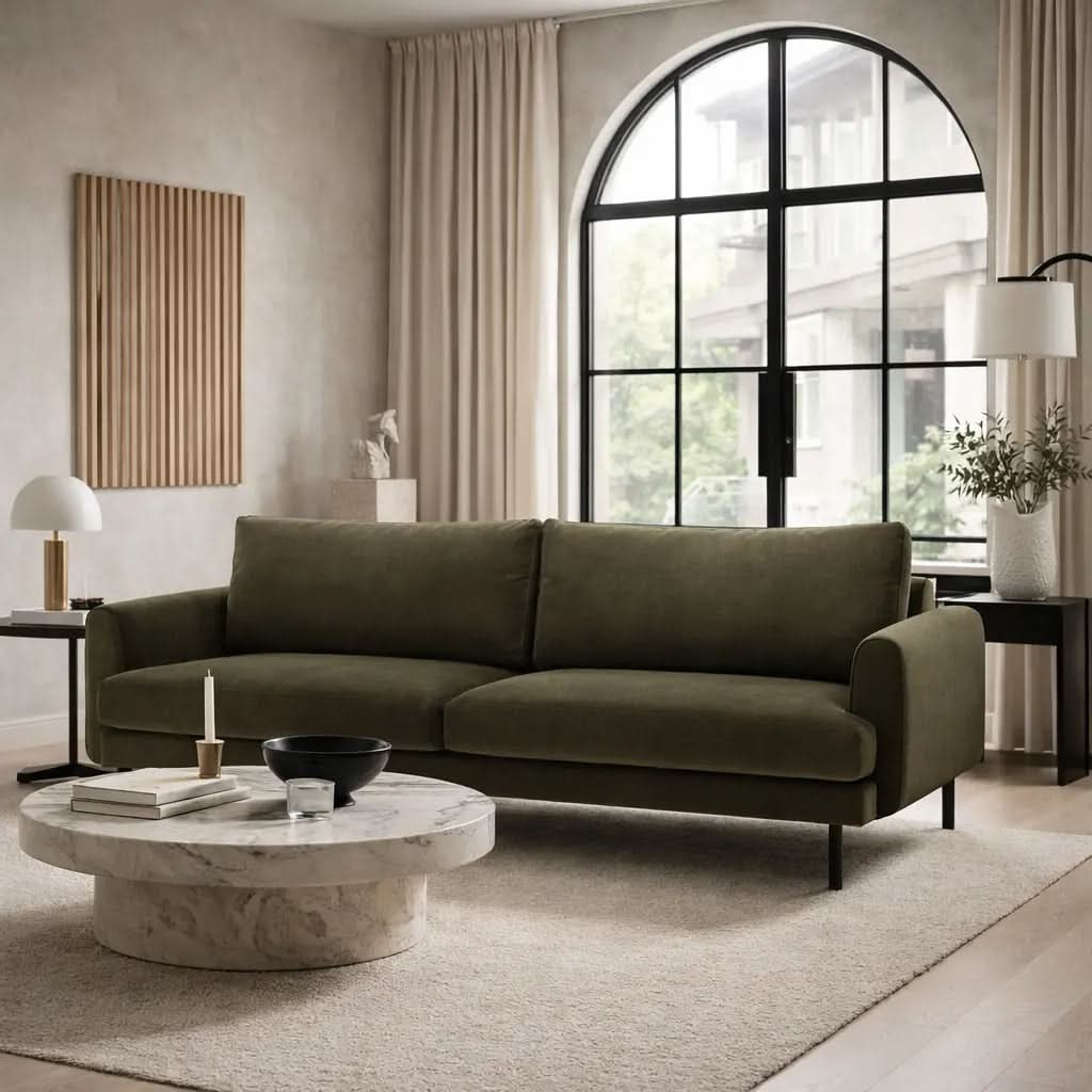 Bloomsbury Sofa 4 Seater - Verona Seaweed   Nicholas John Interiors