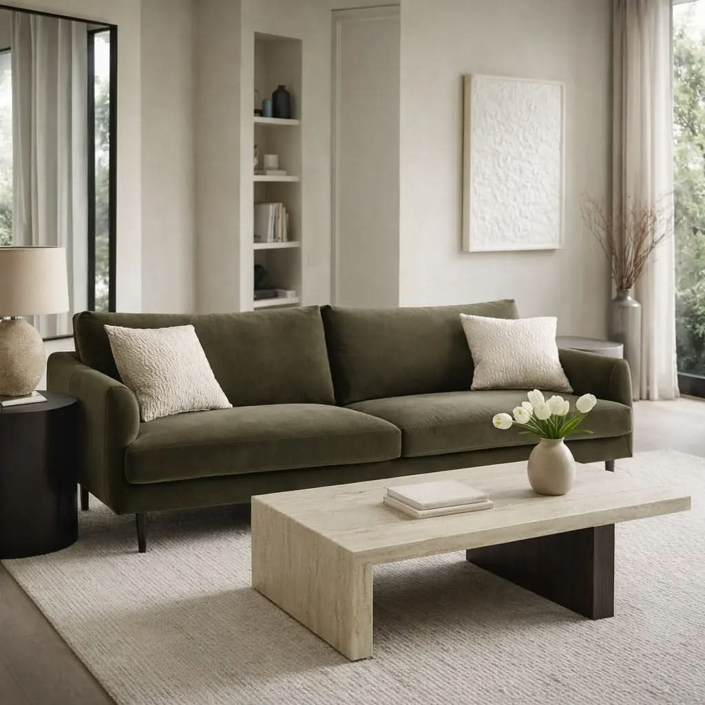 Bloomsbury Sofa 4 Seater - Verona Seaweed   Nicholas John Interiors