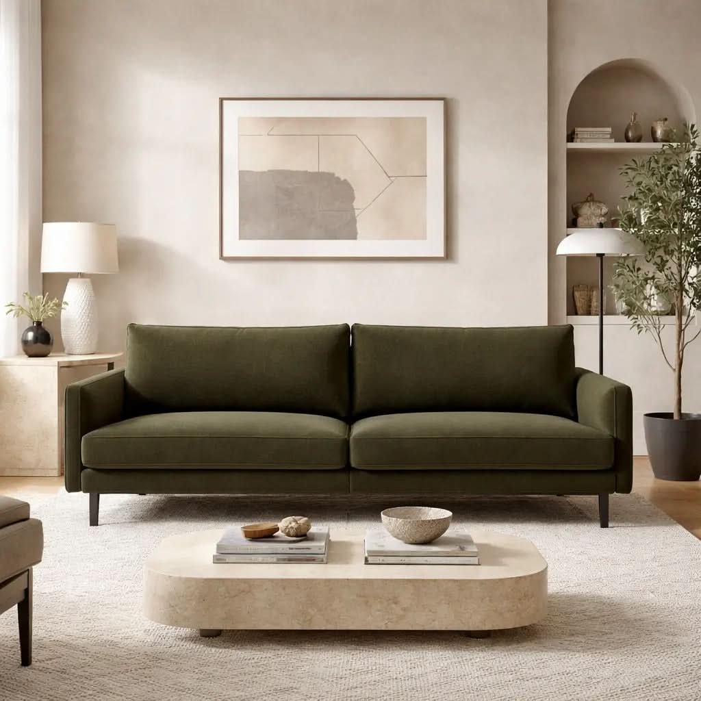 Bloomsbury Sofa 4 Seater - Verona Seaweed   Nicholas John Interiors
