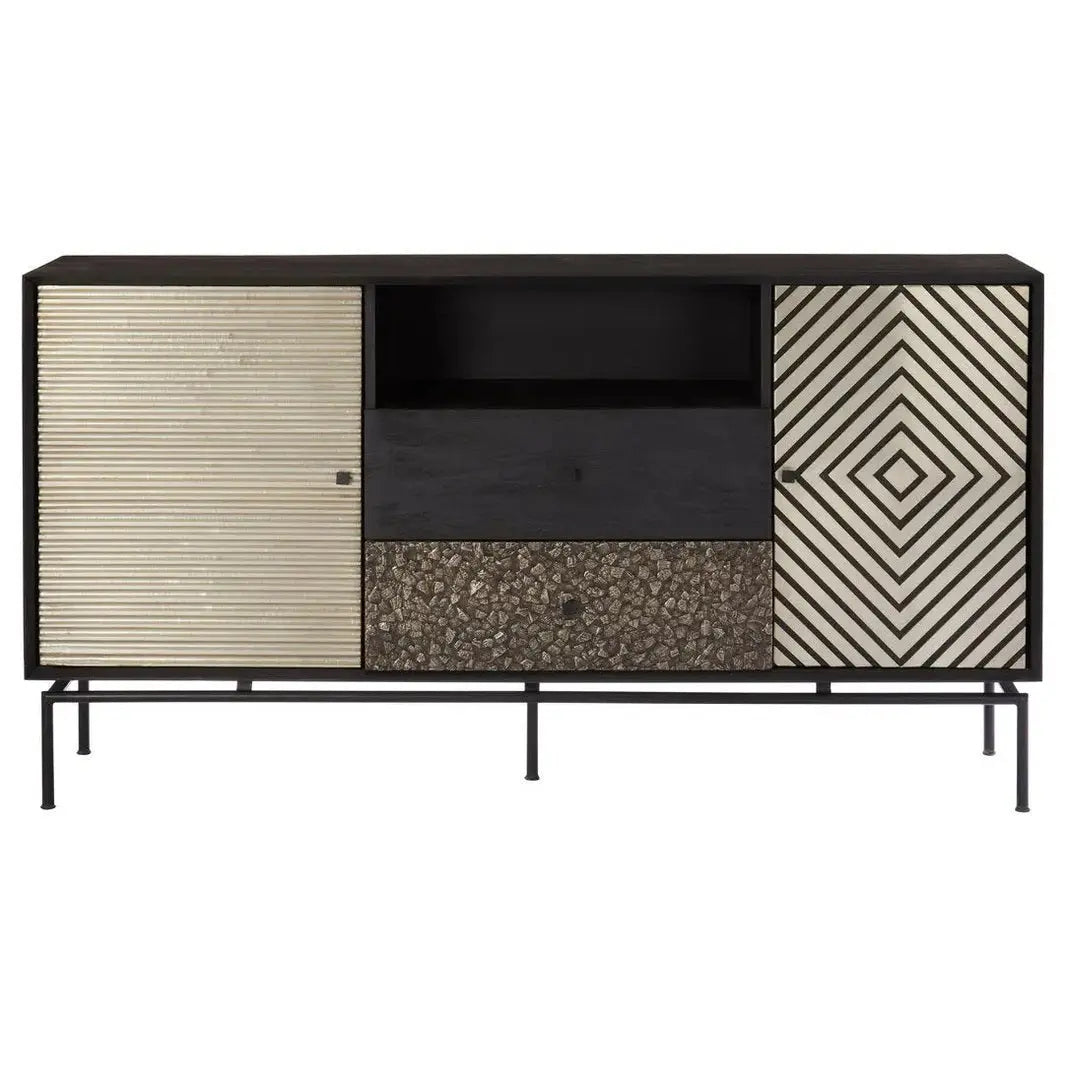 Bohar Patterned 2 Door Sideboard with Drawers   Nicholas John Interiors