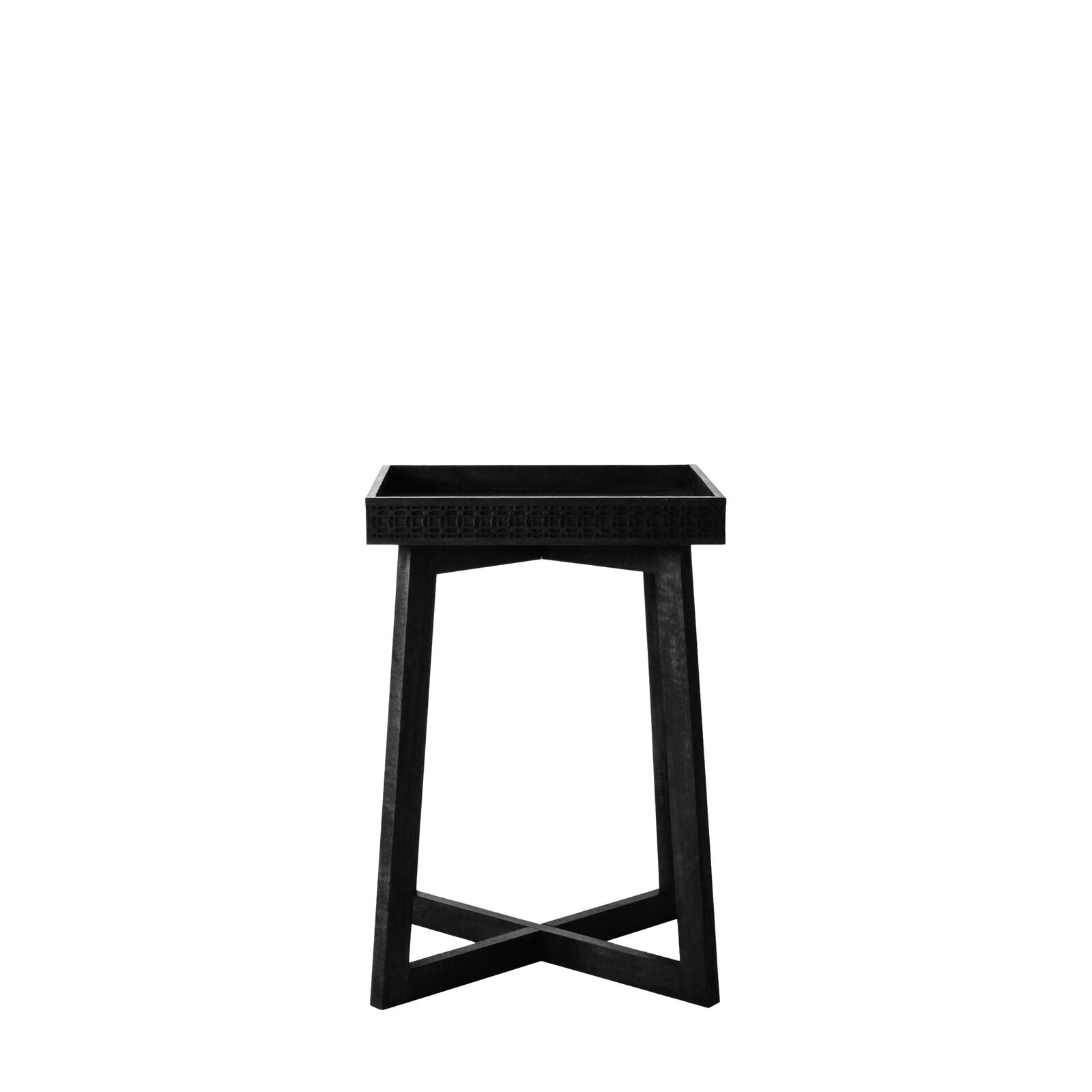 Bohara Bedside Table in Black   Nicholas John Interiors