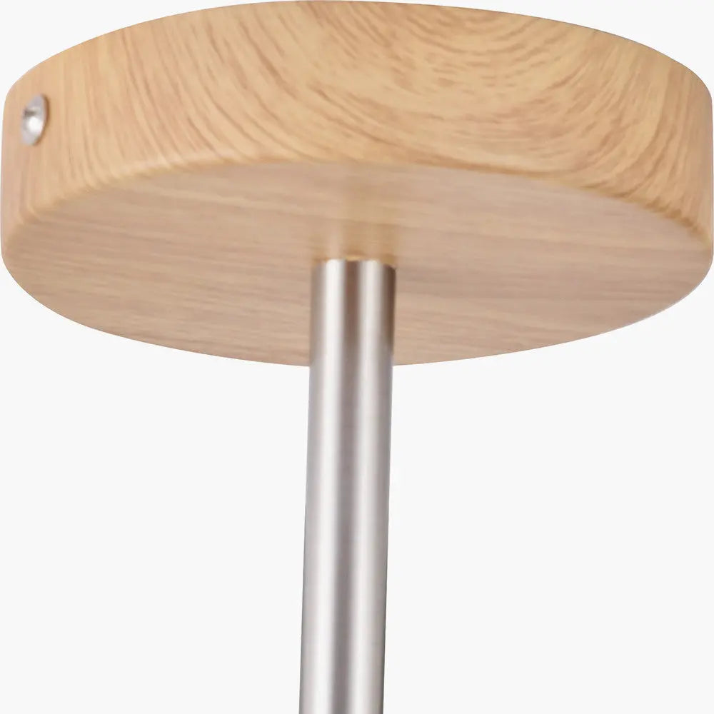 Bonham 3 Light Pendant – Natural Wood Veneer & Silver Metal  Nicholas John Interiors