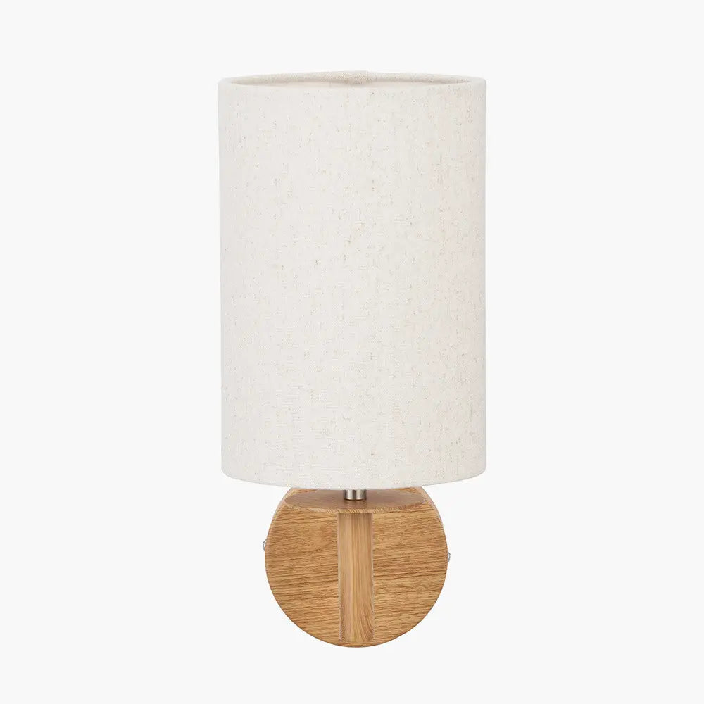 Bonham Natural Wood Veneer and Silver Metal Wall Light  Nicholas John Interiors