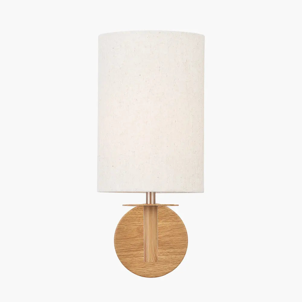 Bonham Natural Wood Veneer and Silver Metal Wall Light  Nicholas John Interiors