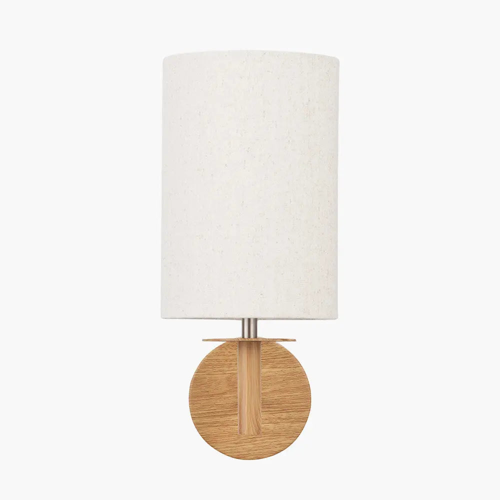Bonham Natural Wood Veneer and Silver Metal Wall Light  Nicholas John Interiors