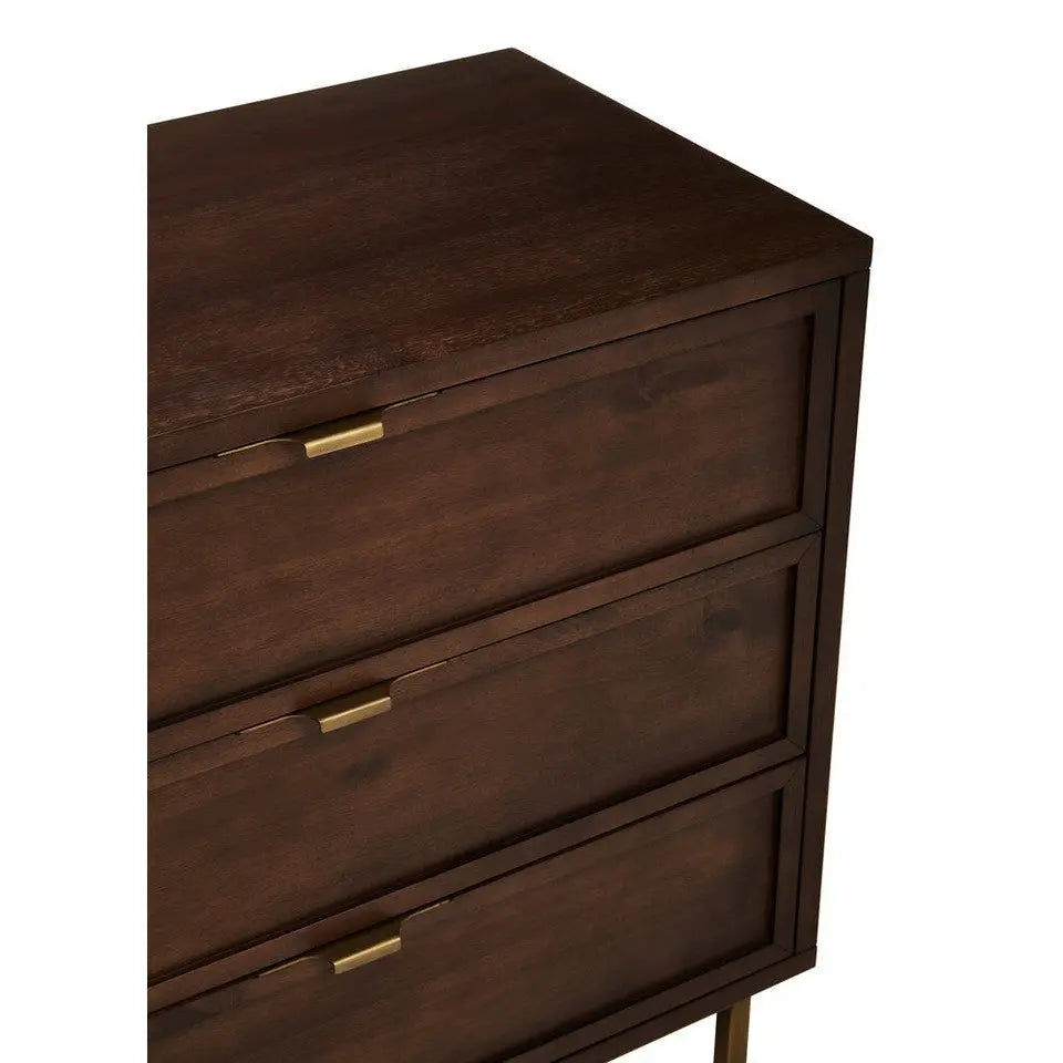 Brando Acacia Wood Effect Sideboard with Herringbone Pattern   Nicholas John Interiors