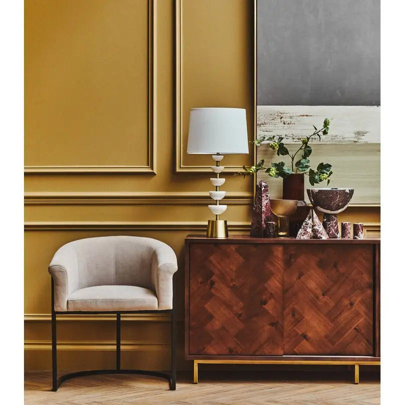 Brando Acacia Wood Effect Sideboard with Herringbone Pattern   Nicholas John Interiors