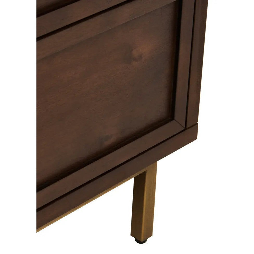 Brando Acacia Wood Effect Sideboard with Herringbone Pattern   Nicholas John Interiors